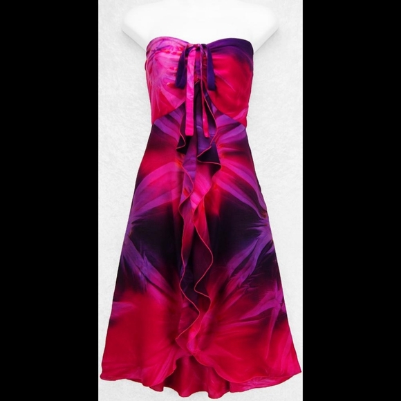 Tie-Dye Front Ruffle Sarong Dress - Picture 2 of 2